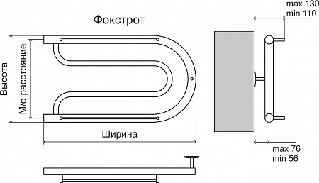 Фокстрот AISI 32х2 320х600 Полотенцесушитель  TERMINUS Волгодонск - фото 3