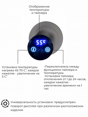 Рондо П2 350х760 электро Полотенцесушитель TERMINUS Оружейная сталь Волгодонск - фото 5